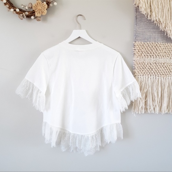 Cinq a Sept | Lace Trim Voleta Top - Ivory - Picture 2 of 2